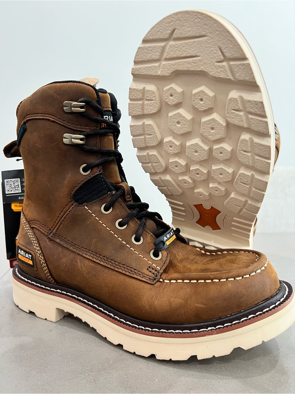 Ariat Brown Electrical hazard Work Boots 8” - Men’s size 6 d medium